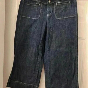 White House Black Market Denim Capris Wide Leg